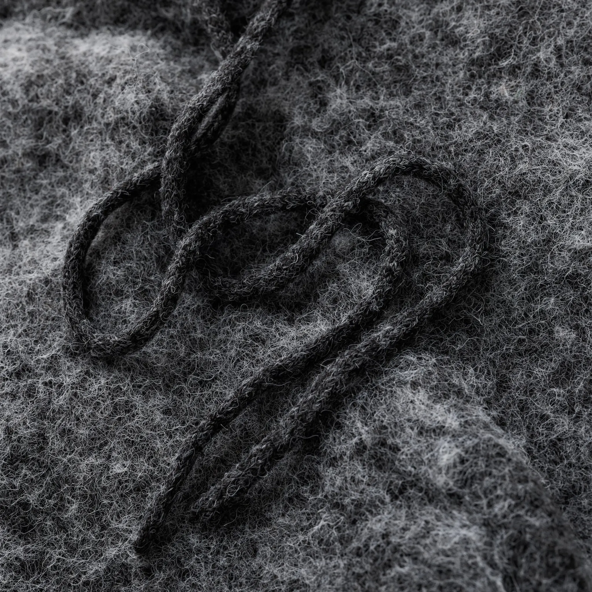 Detailed View of Bénir Clothing Mohair Knit BC Charcoal Sweatpants MOJOGCHAR